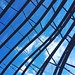 The Glasshouse #botanicals #sky #glass #greenhouse #curves #lines #graphic #blue #distillery #BombaySapphire #architecture #gin #LondonDry #Bombay